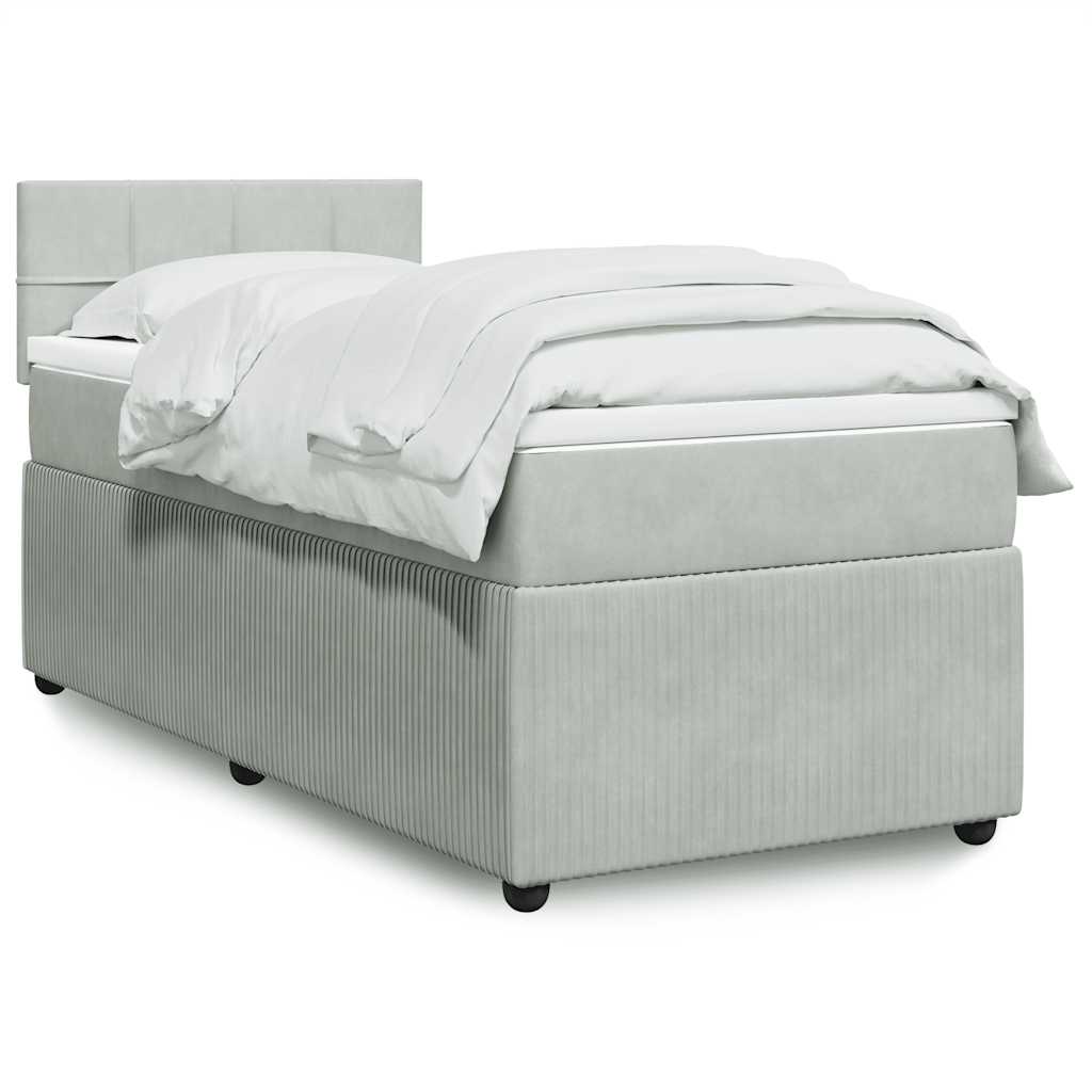 Sommier à lattes de lit et matelas Gris clair 90x200 cm Velours - XIOS