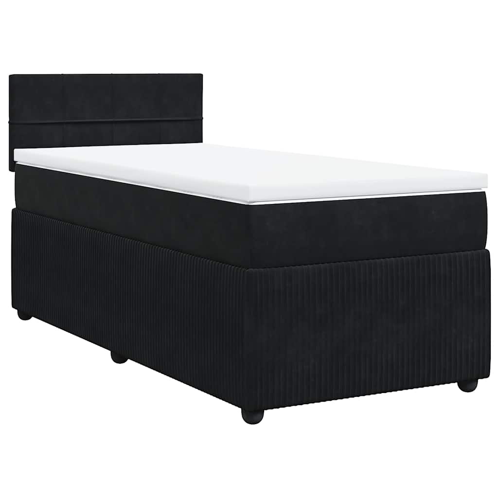Sommier à lattes de lit avec matelas Noir 90x200 cm Velours - XIOS