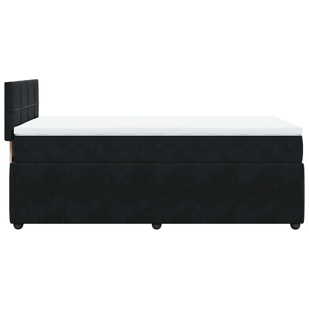 Sommier à lattes de lit avec matelas Noir 90x200 cm Velours - XIOS