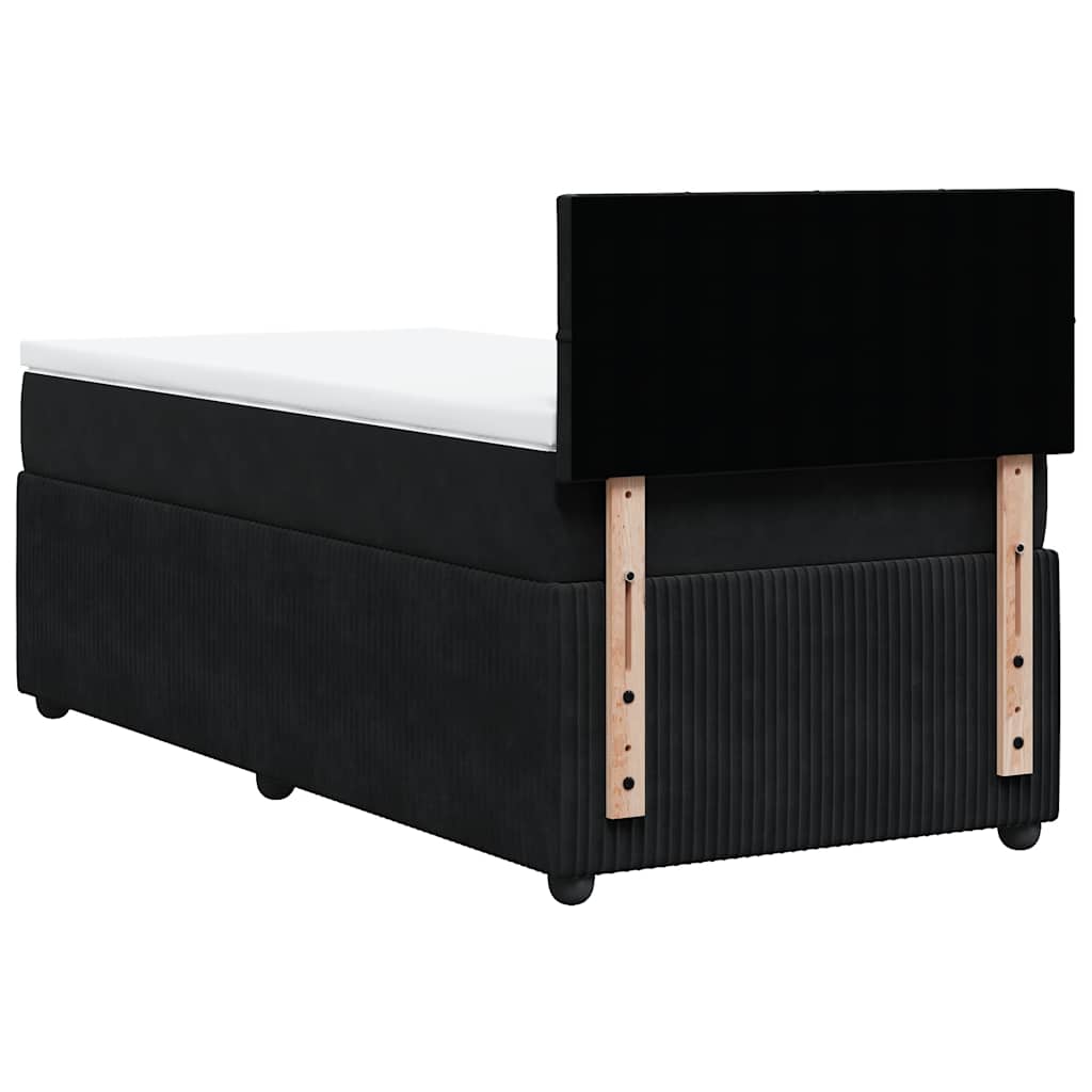 Sommier à lattes de lit avec matelas Noir 90x200 cm Velours - XIOS