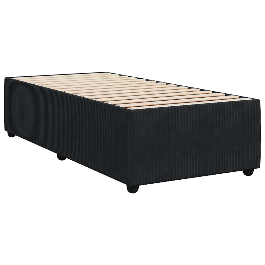 Sommier à lattes de lit avec matelas Noir 90x200 cm Velours - XIOS