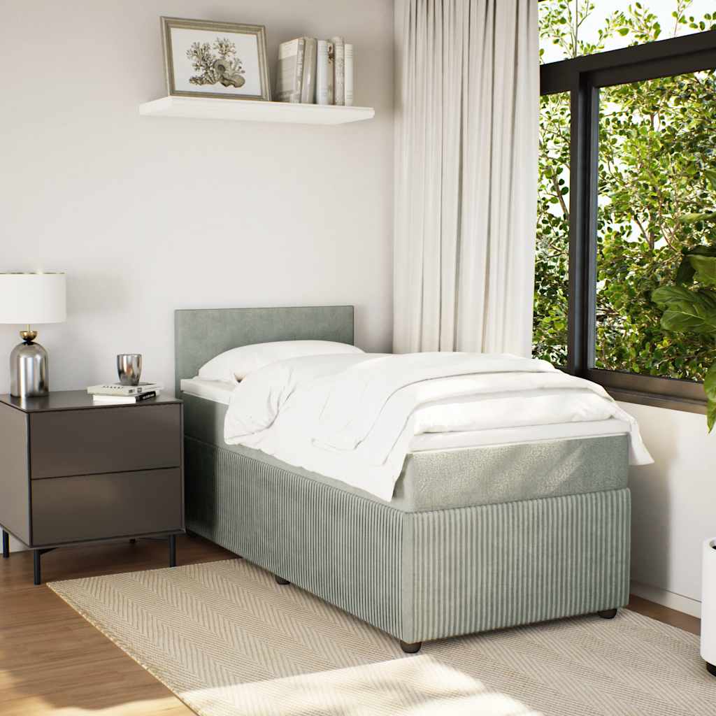 Sommier à lattes de lit et matelas Gris clair 100x200cm Velours - XIOS