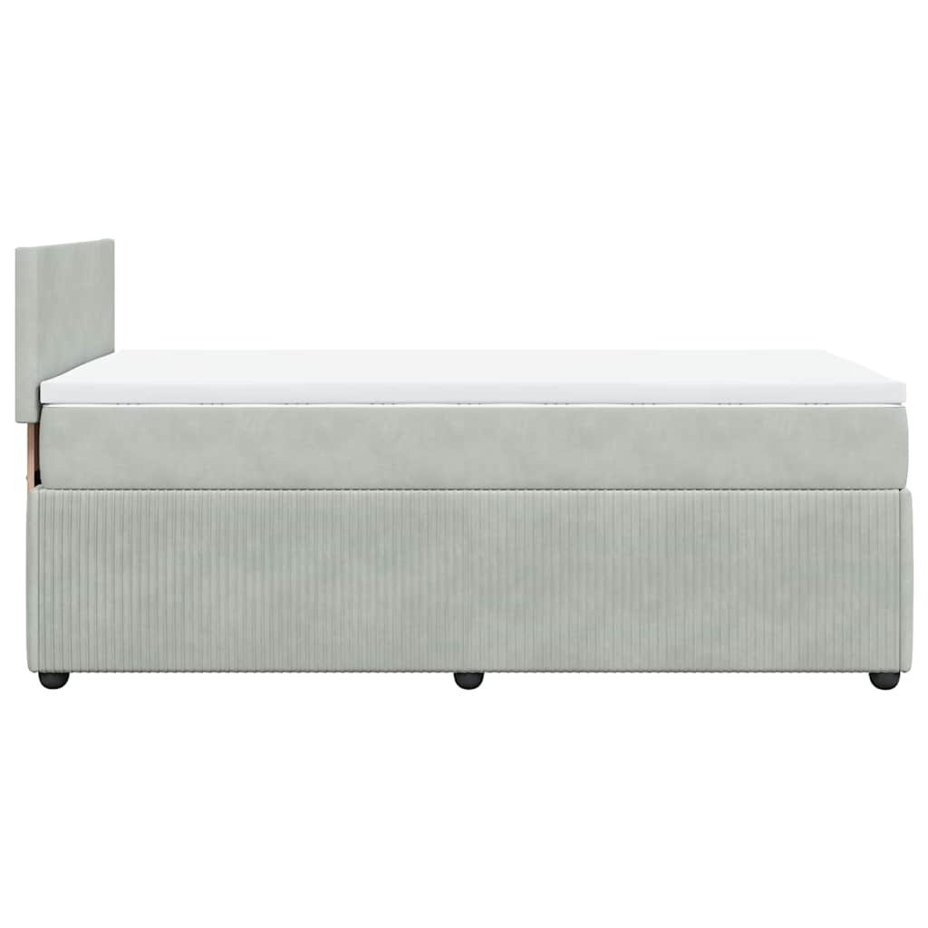 Sommier à lattes de lit et matelas Gris clair 100x200cm Velours - XIOS