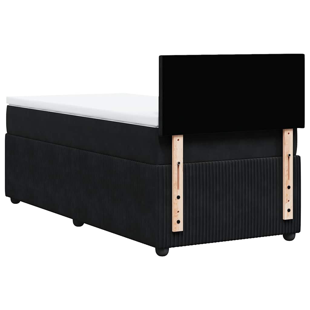 Sommier à lattes de lit avec matelas Noir 100x200 cm Velours - XIOS