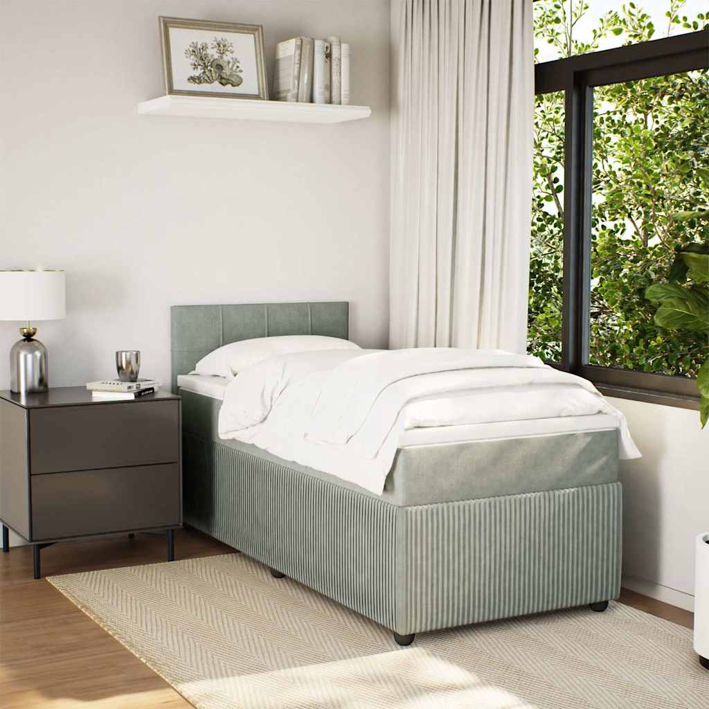 Sommier à lattes de lit et matelas Gris clair 100x200cm Velours - XIOS