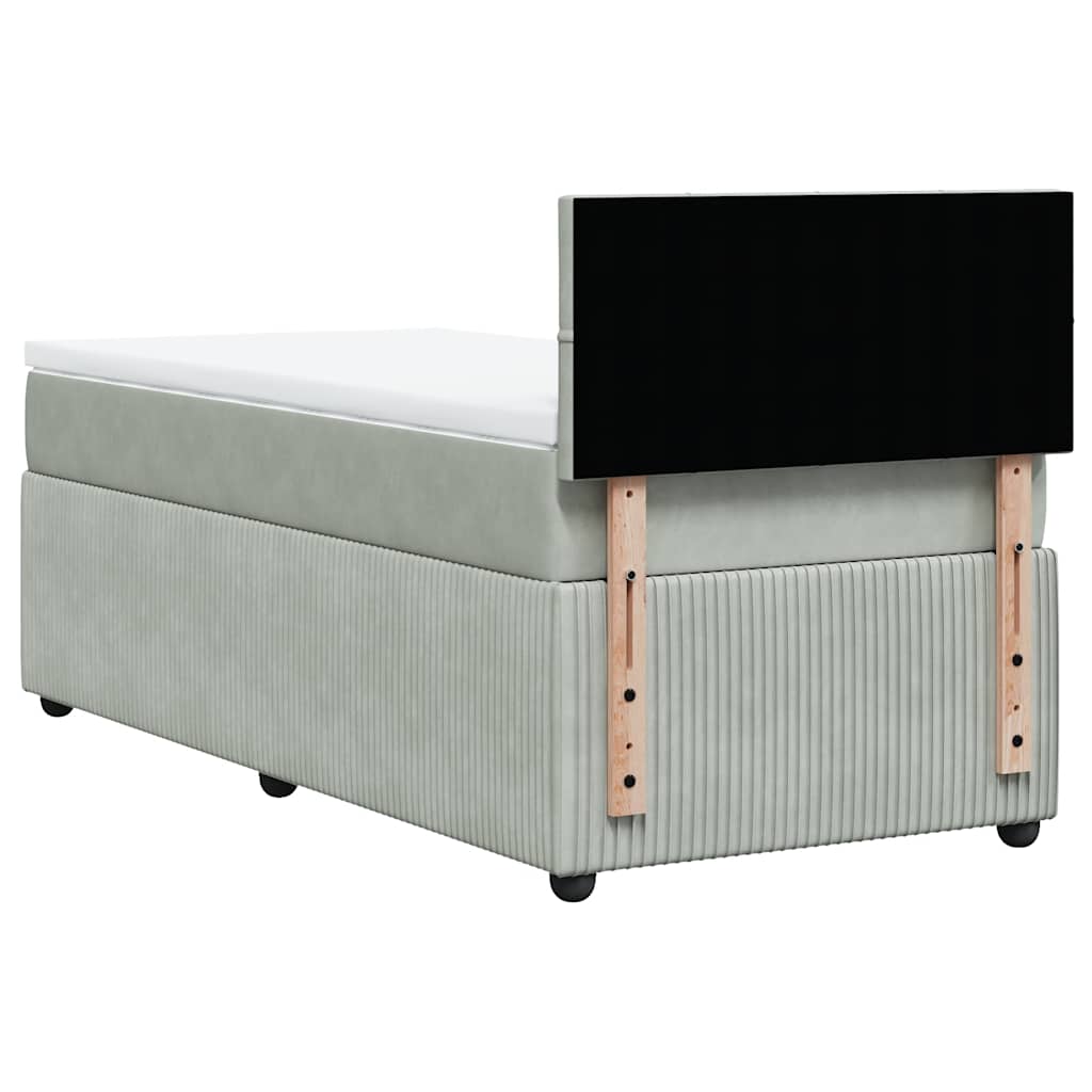 Sommier à lattes de lit et matelas Gris clair 100x200cm Velours - XIOS