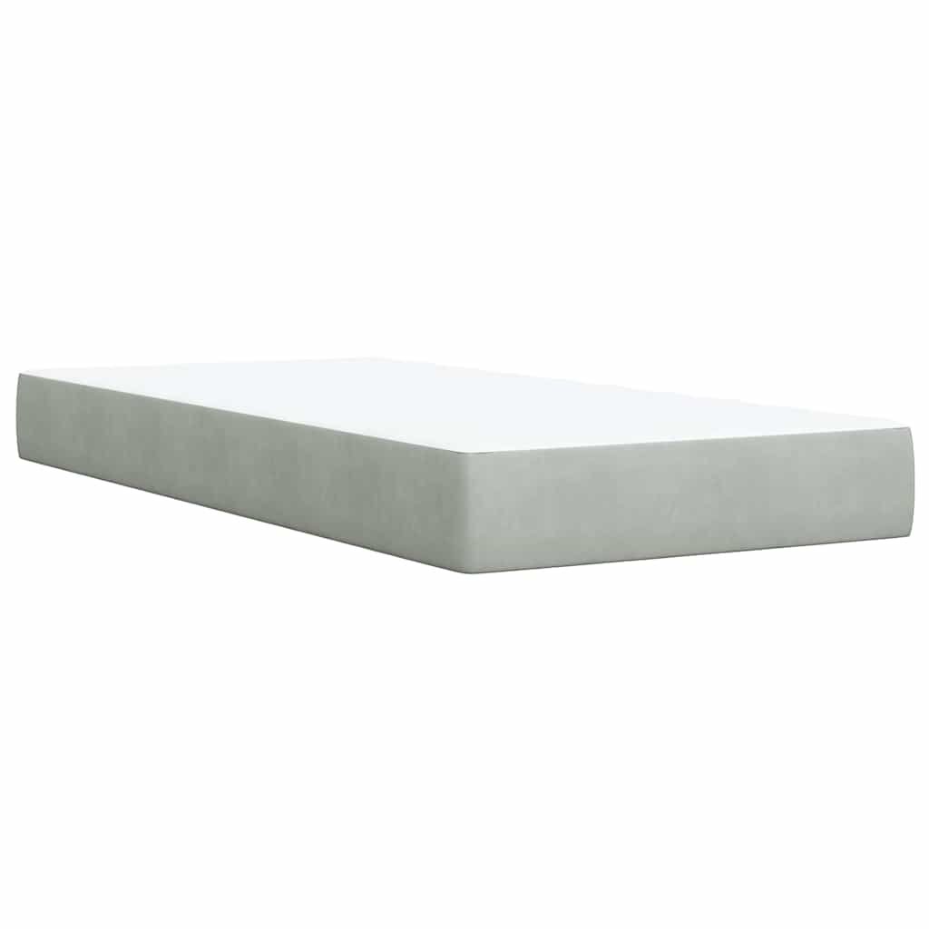 Sommier à lattes de lit et matelas Gris clair 100x200cm Velours - XIOS
