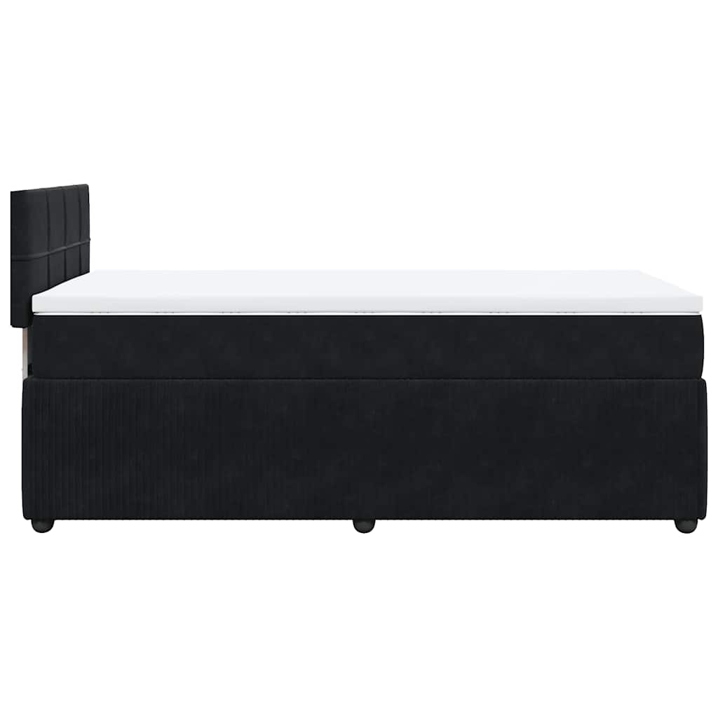 Sommier à lattes de lit avec matelas Noir 100x200 cm Velours - XIOS