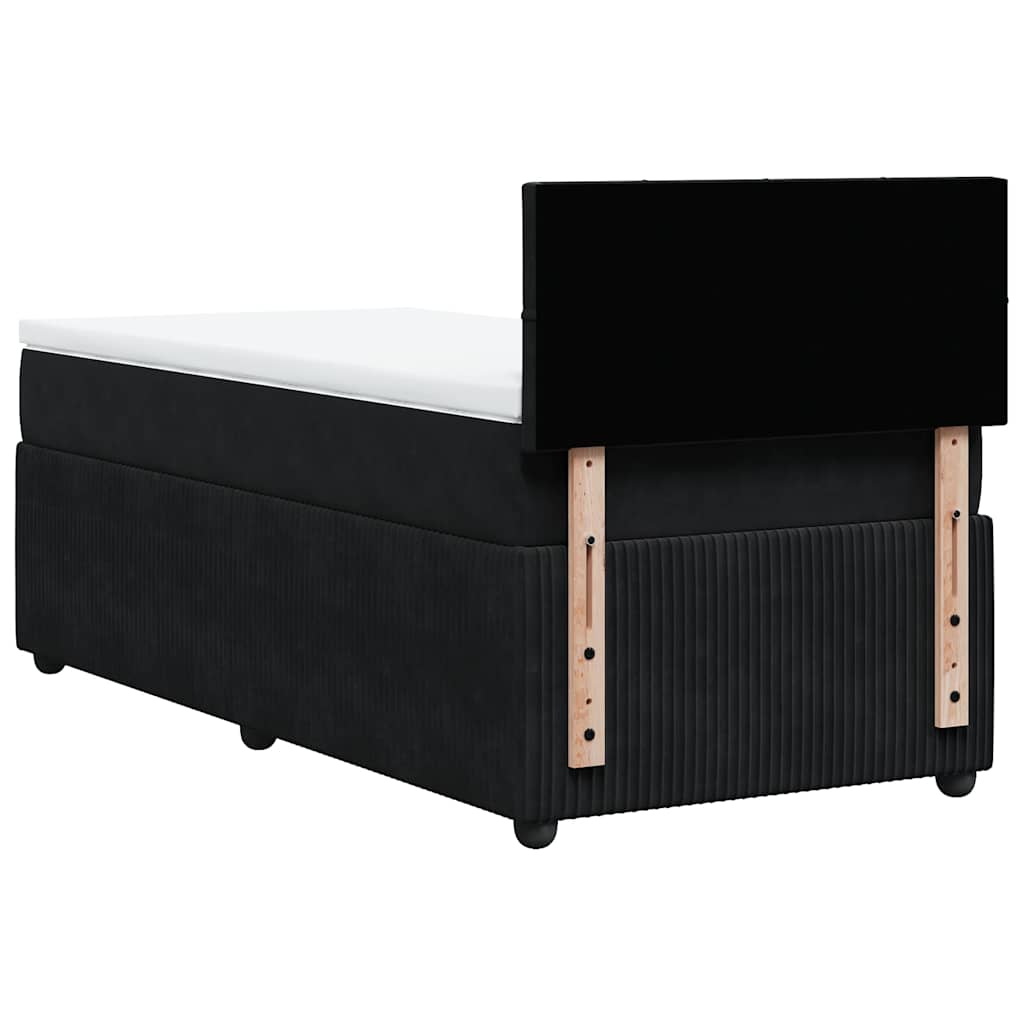 Sommier à lattes de lit avec matelas Noir 100x200 cm Velours - XIOS