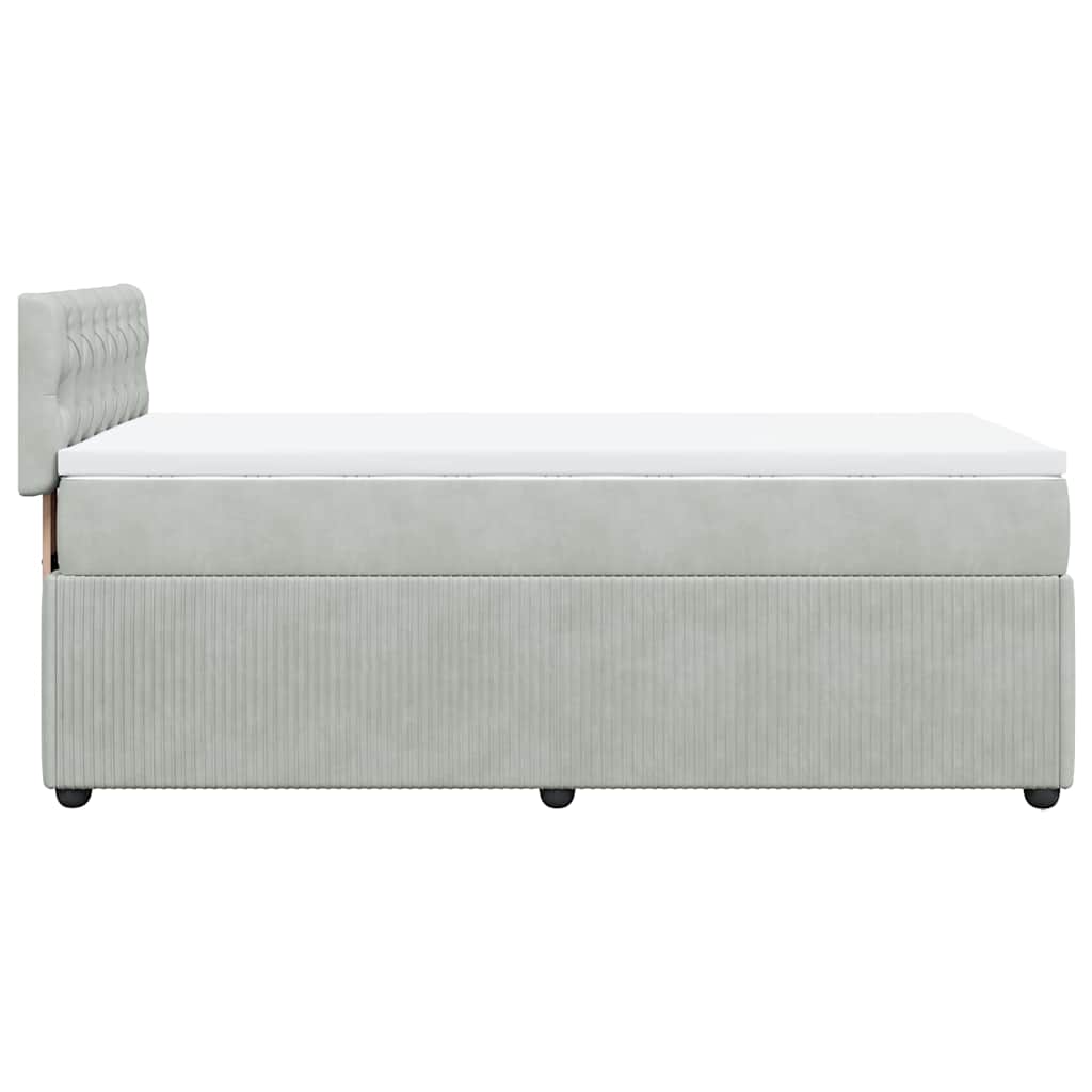 Sommier à lattes de lit et matelas Gris clair 100x200cm Velours