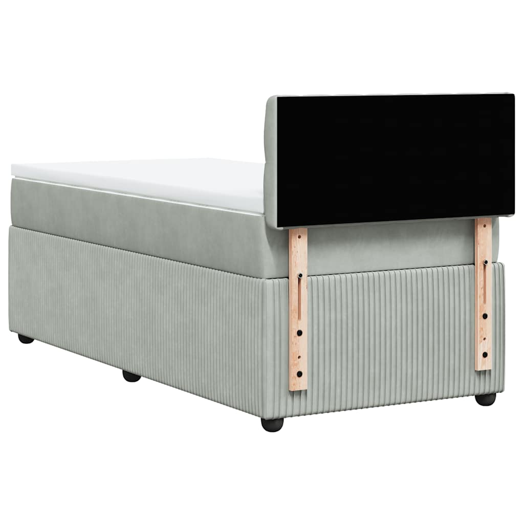 Sommier à lattes de lit et matelas Gris clair 100x200cm Velours