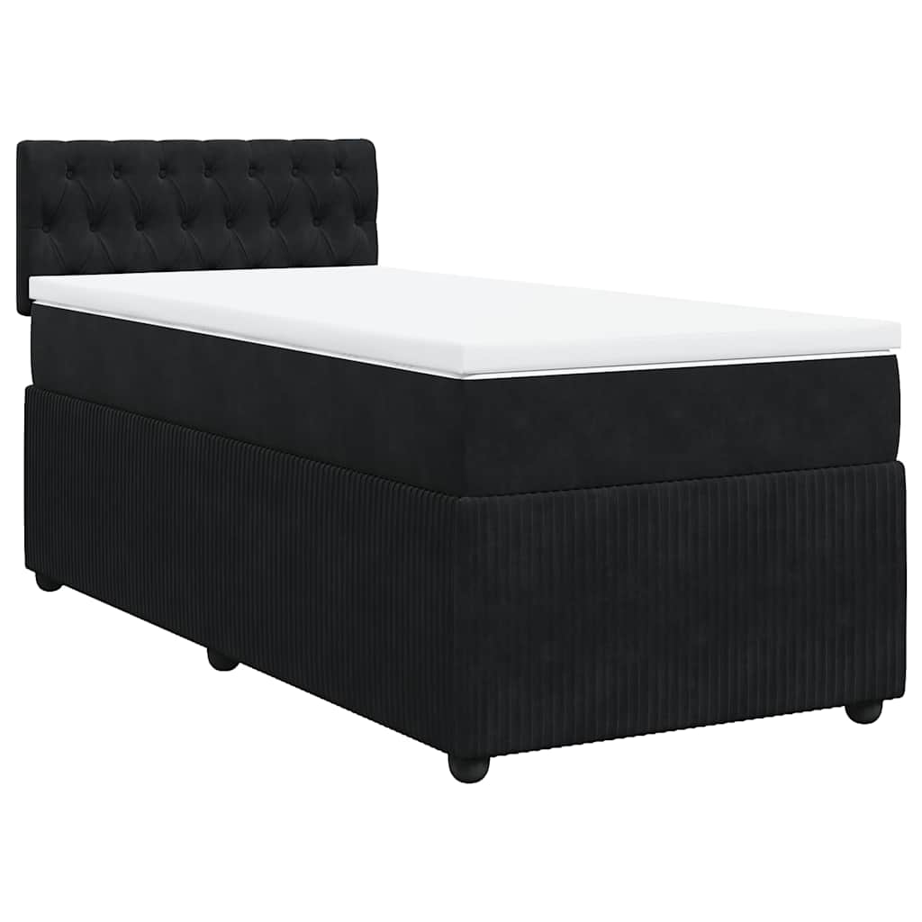 Sommier à lattes de lit avec matelas Noir 100x200 cm Velours - XIOS