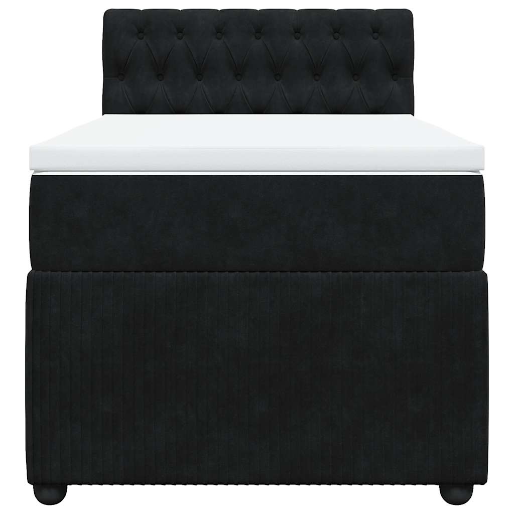 Sommier à lattes de lit avec matelas Noir 100x200 cm Velours - XIOS