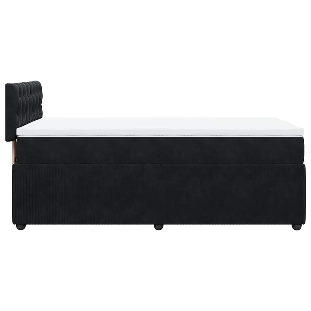 Sommier à lattes de lit avec matelas Noir 100x200 cm Velours - XIOS