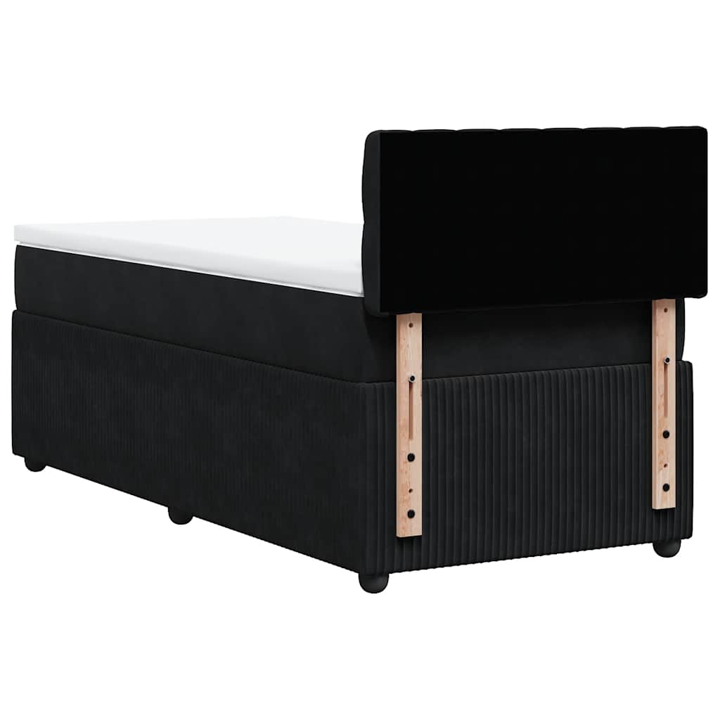 Sommier à lattes de lit avec matelas Noir 100x200 cm Velours - XIOS