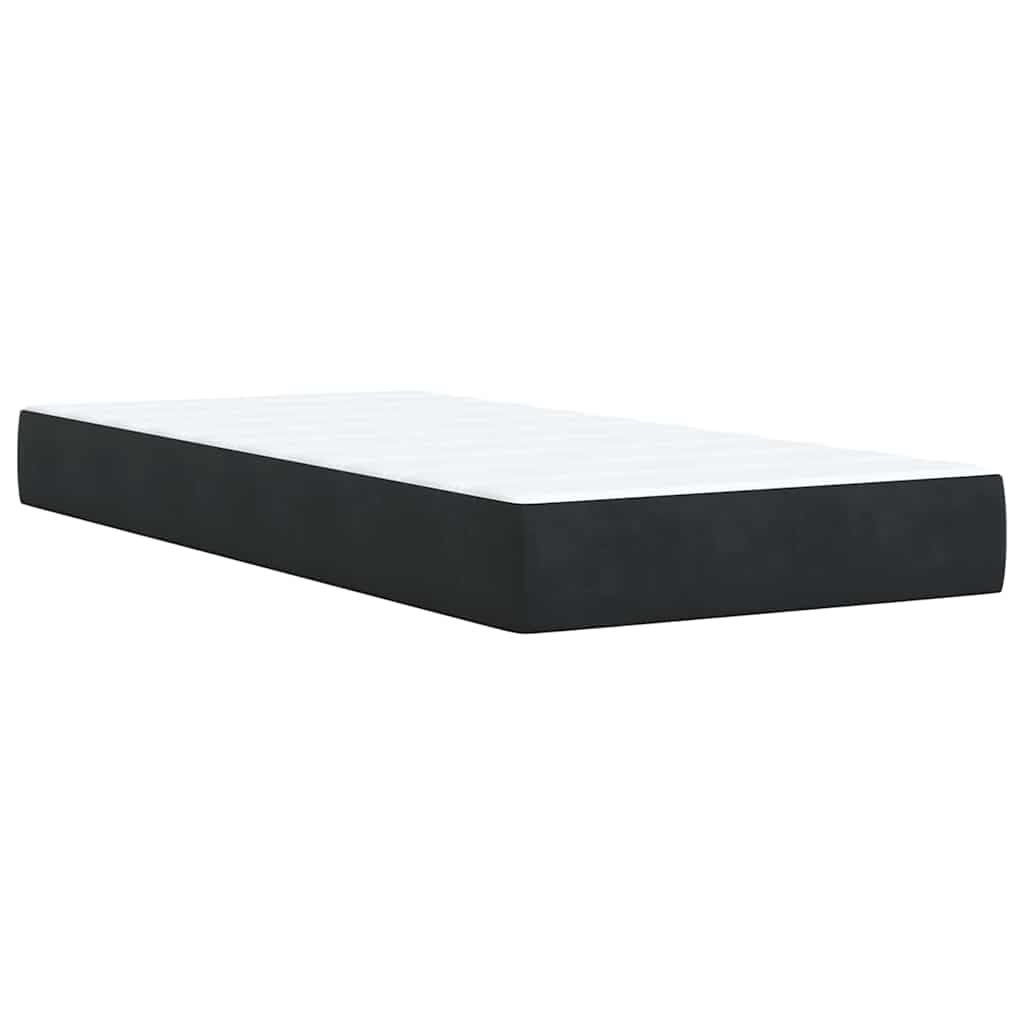 Sommier à lattes de lit avec matelas Noir 100x200 cm Velours - XIOS