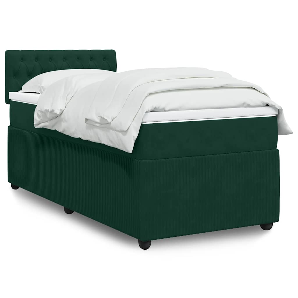 Sommier à lattes de lit avec matelas Vert foncé 100x200 cm - XIOS