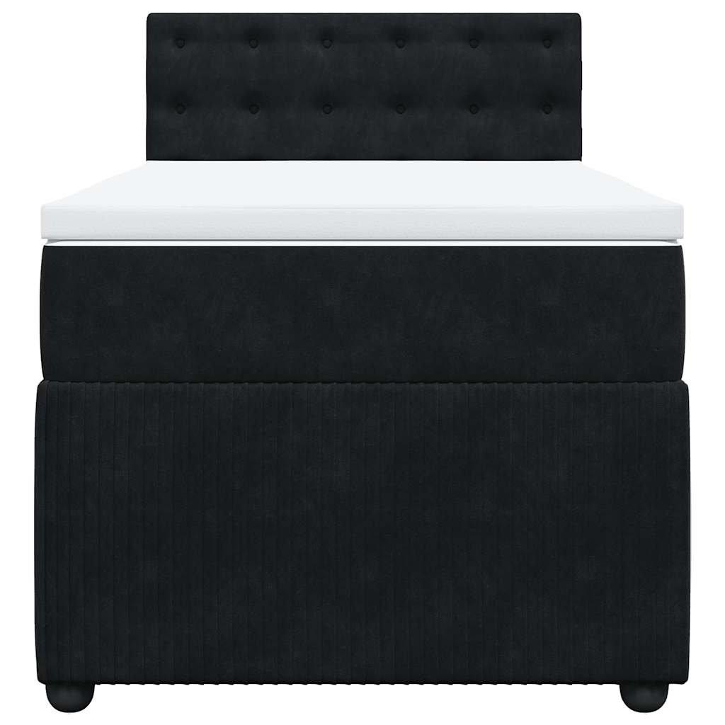 Sommier à lattes de lit avec matelas Noir 100x200 cm Velours - XIOS
