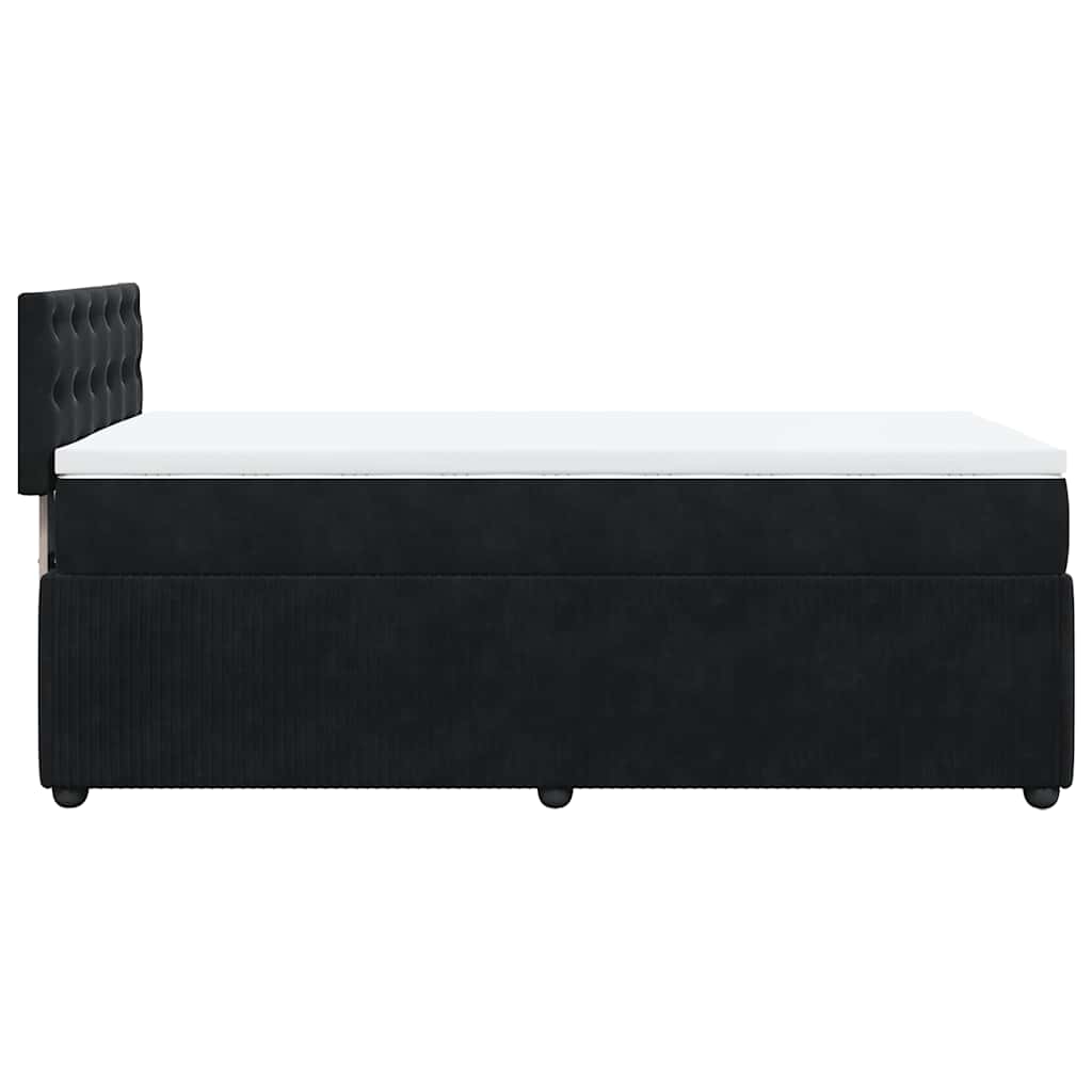 Sommier à lattes de lit avec matelas Noir 100x200 cm Velours - XIOS