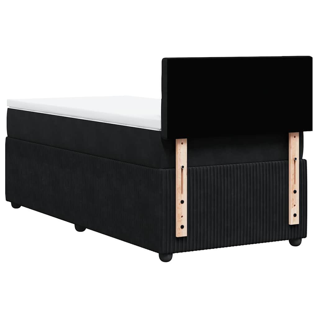 Sommier à lattes de lit avec matelas Noir 100x200 cm Velours - XIOS