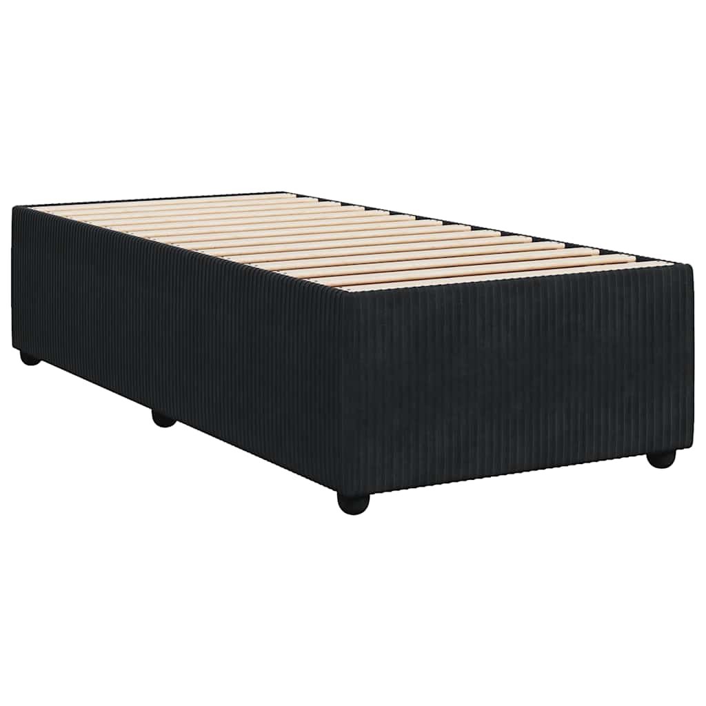 Sommier à lattes de lit avec matelas Noir 100x200 cm Velours - XIOS