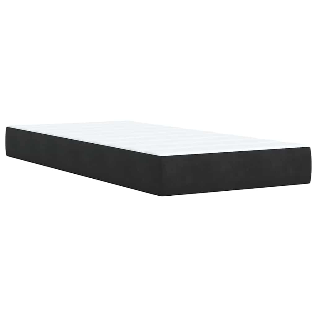 Sommier à lattes de lit avec matelas Noir 100x200 cm Velours - XIOS