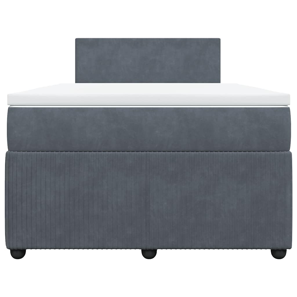Sommier à lattes de lit et matelas gris foncé 120x190cm velours - XIOS