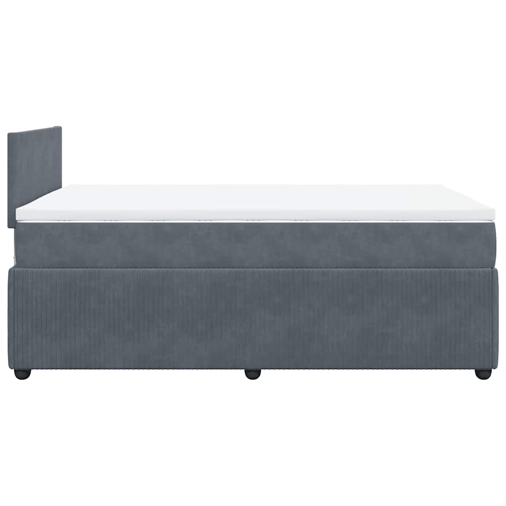 Sommier à lattes de lit et matelas gris foncé 120x190cm velours - XIOS