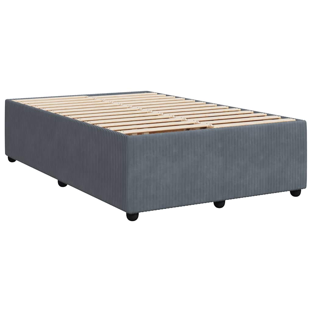 Sommier à lattes de lit et matelas gris foncé 120x190cm velours - XIOS