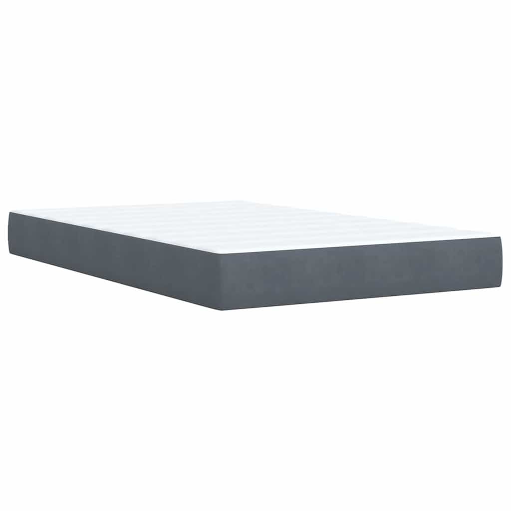 Sommier à lattes de lit et matelas gris foncé 120x190cm velours - XIOS