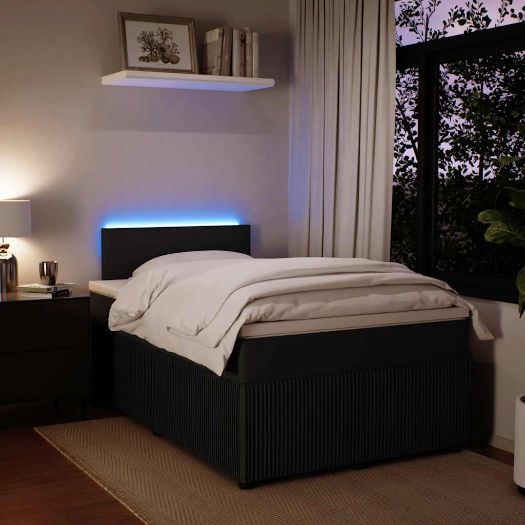 Sommier à lattes de lit avec matelas noir 120x190 cm velours - XIOS