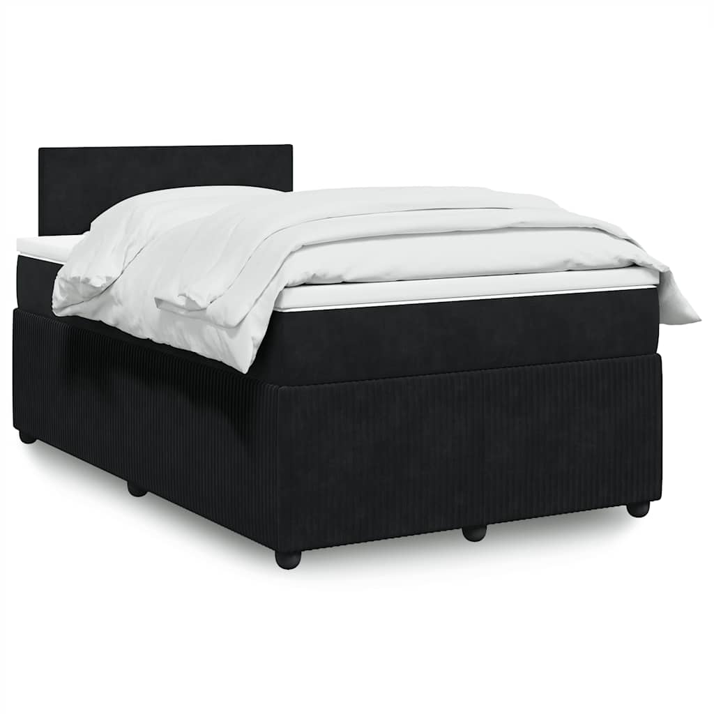 Sommier à lattes de lit avec matelas noir 120x190 cm velours - XIOS