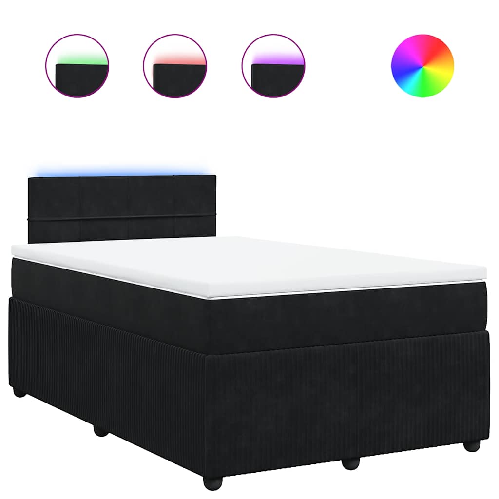 Sommier à lattes de lit avec matelas noir 120x190 cm velours - XIOS