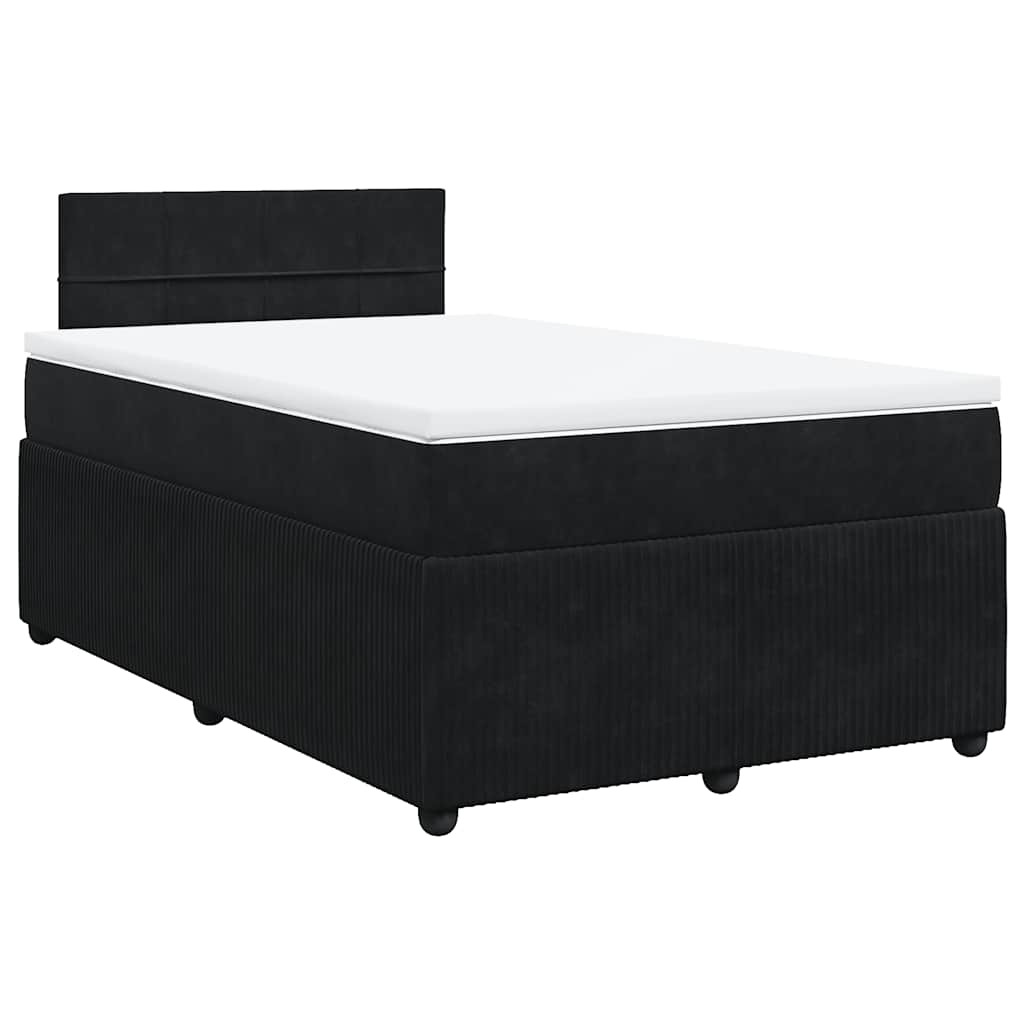Sommier à lattes de lit avec matelas noir 120x190 cm velours - XIOS