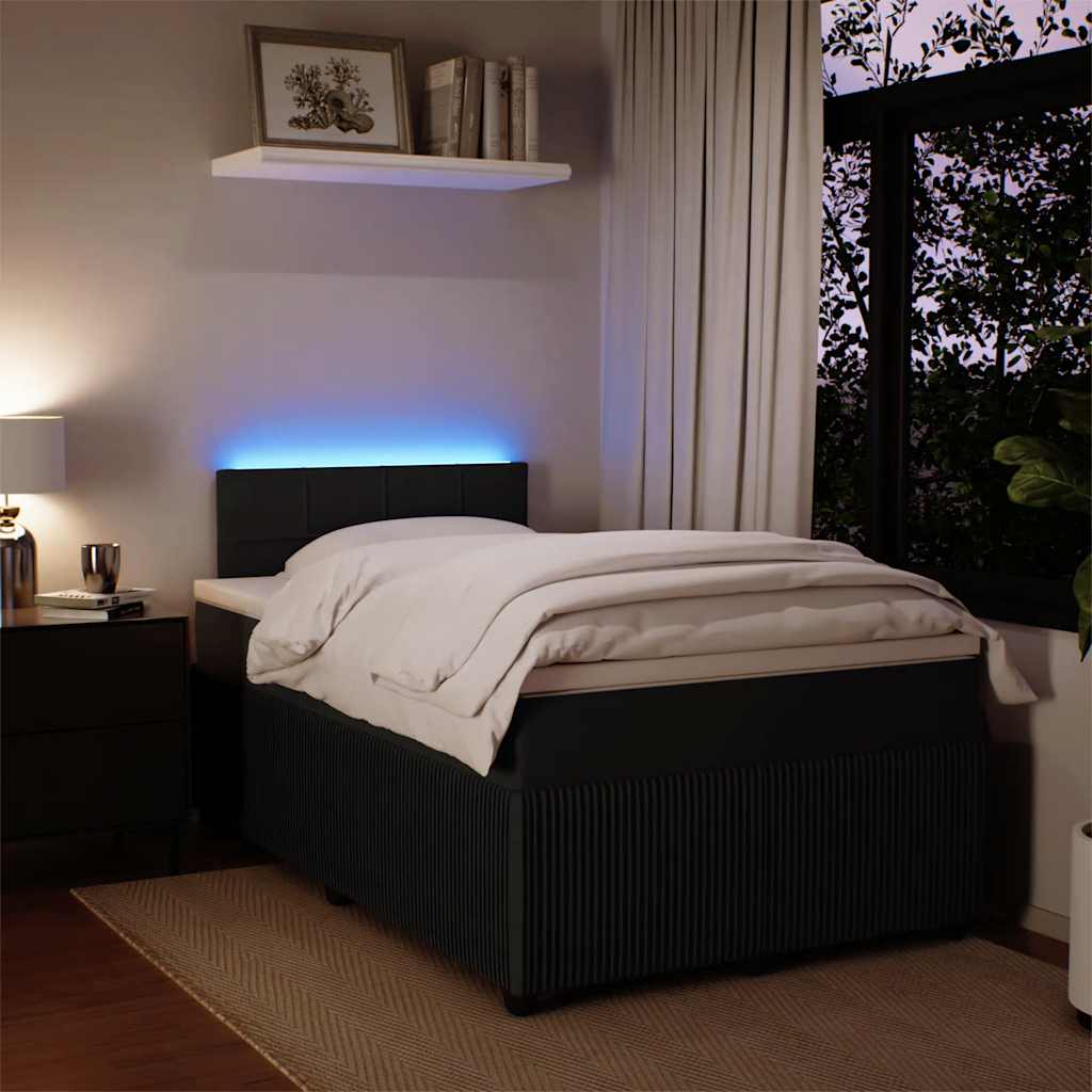 Sommier à lattes de lit avec matelas noir 120x190 cm velours - XIOS