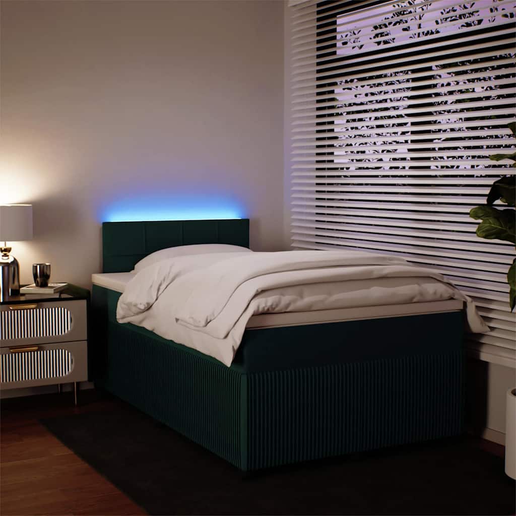 Sommier à lattes de lit avec matelas vert foncé 120x190 cm - XIOS