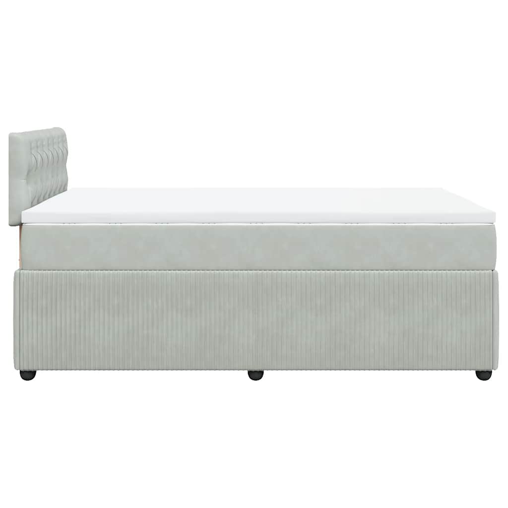 Sommier à lattes de lit et matelas gris clair 120x190cm velours - XIOS