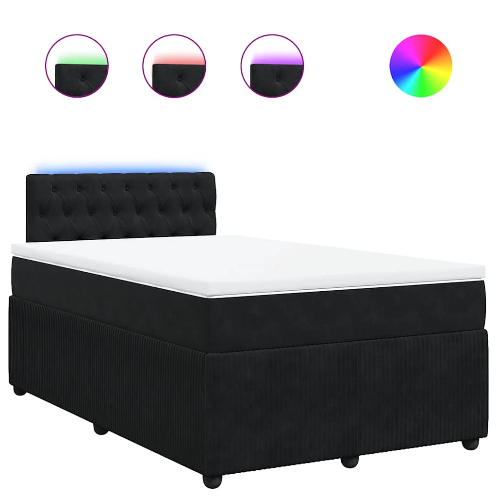 Sommier à lattes de lit avec matelas noir 120x190 cm velours - XIOS