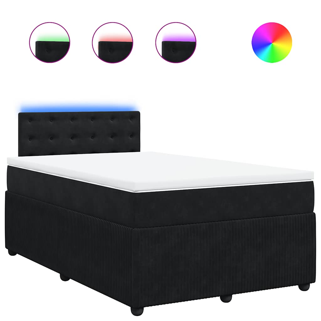 Sommier à lattes de lit avec matelas noir 120x190 cm velours - XIOS