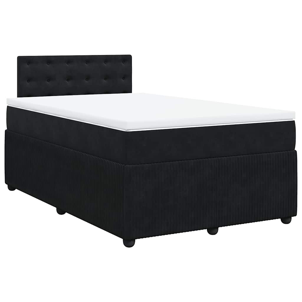 Sommier à lattes de lit avec matelas noir 120x190 cm velours - XIOS