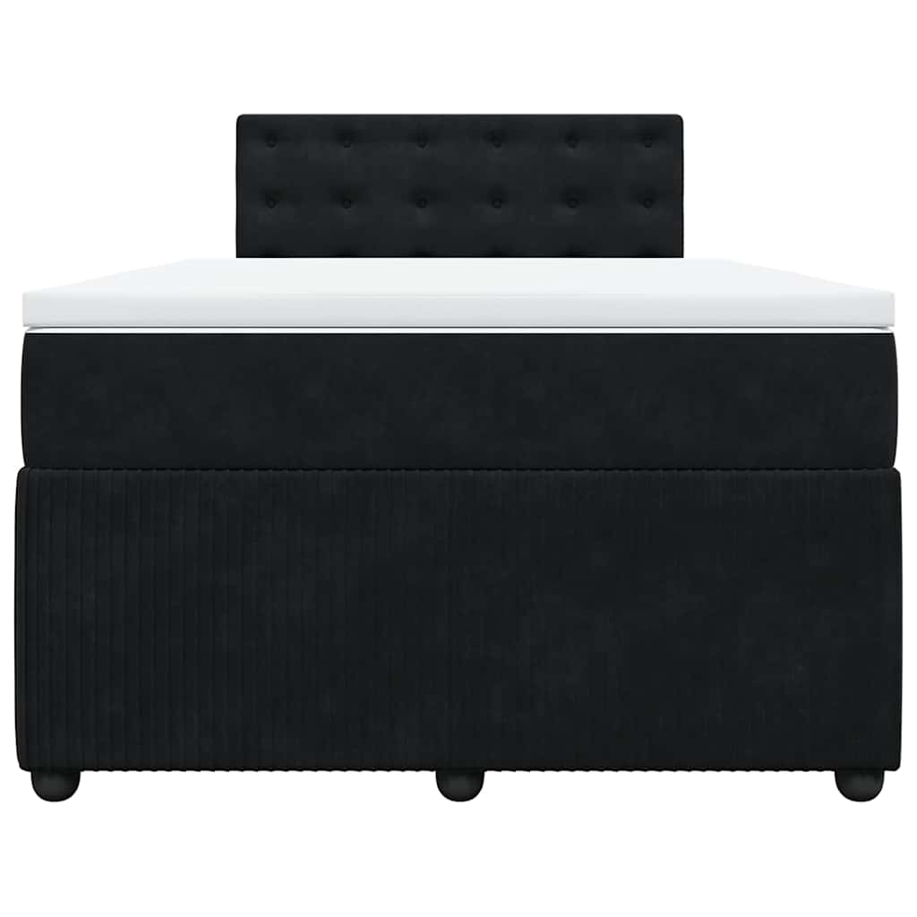 Sommier à lattes de lit avec matelas noir 120x190 cm velours - XIOS