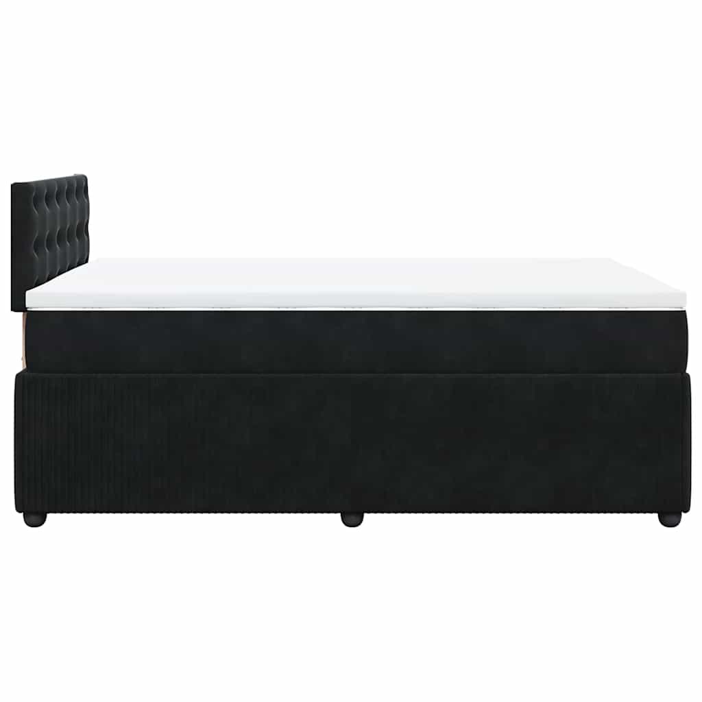 Sommier à lattes de lit avec matelas noir 120x190 cm velours - XIOS
