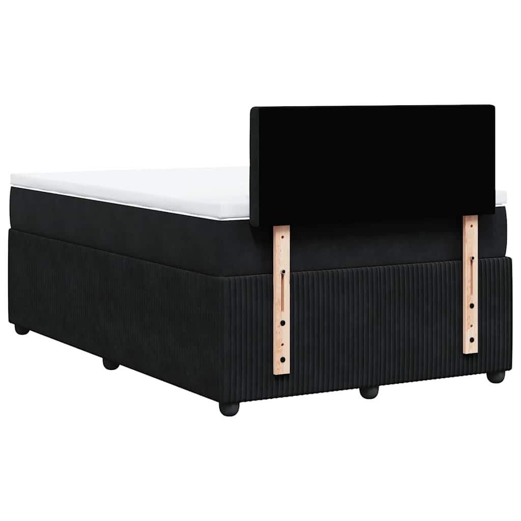 Sommier à lattes de lit avec matelas noir 120x190 cm velours - XIOS