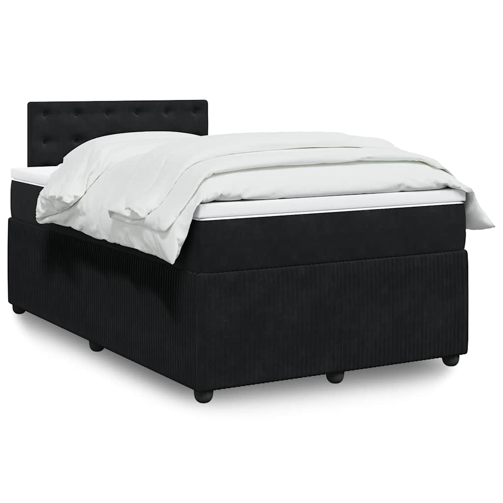 Sommier à lattes de lit avec matelas noir 120x190 cm velours - XIOS