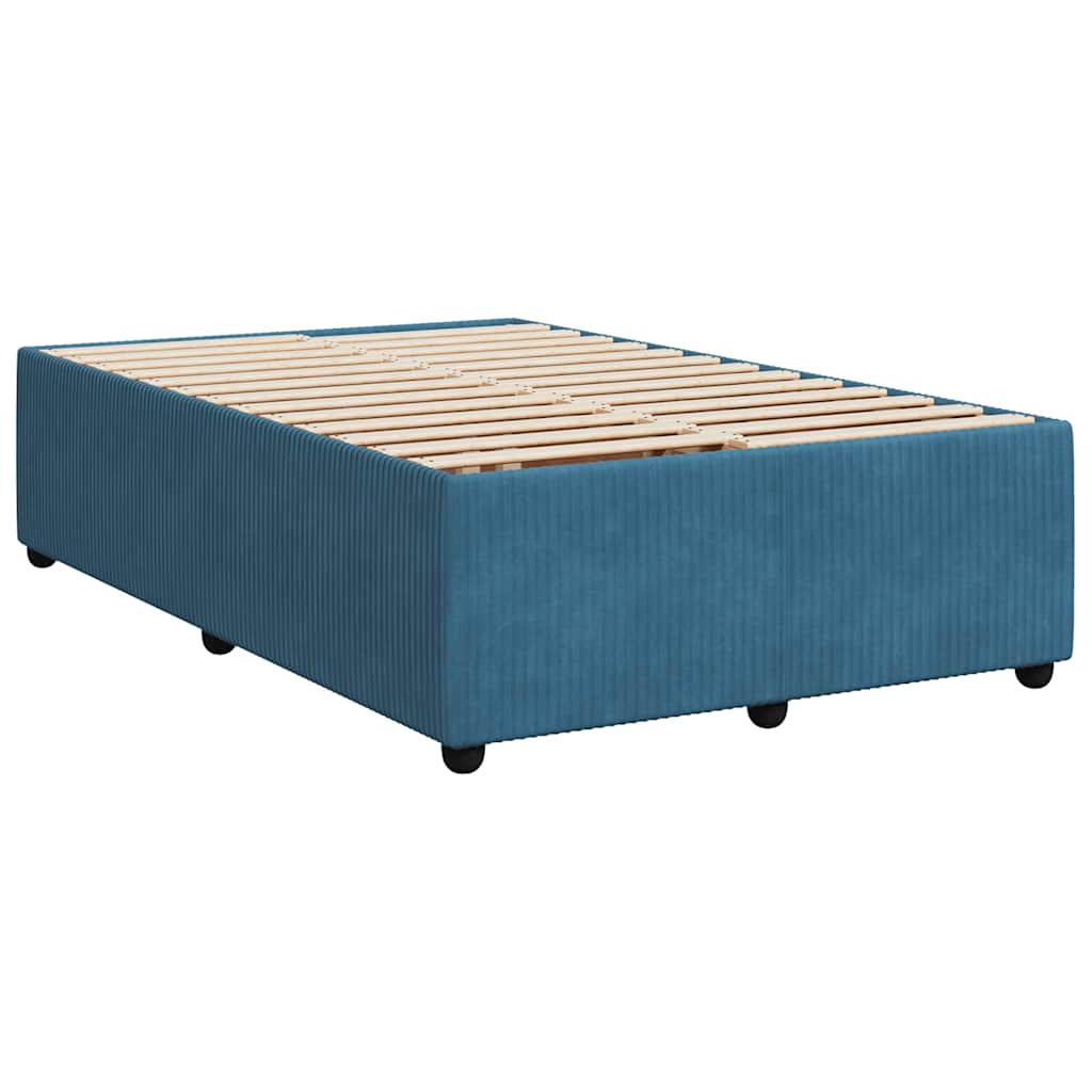 Sommier à lattes de lit et matelas bleu 120x200 cm velours - XIOS