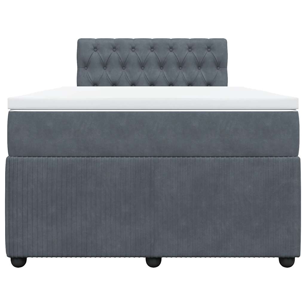 Sommier à lattes de lit et matelas Gris foncé 120x200cm Velours - XIOS