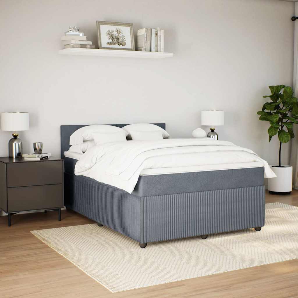 Sommier à lattes de lit et matelas Gris foncé 140x190cm Velours - XIOS