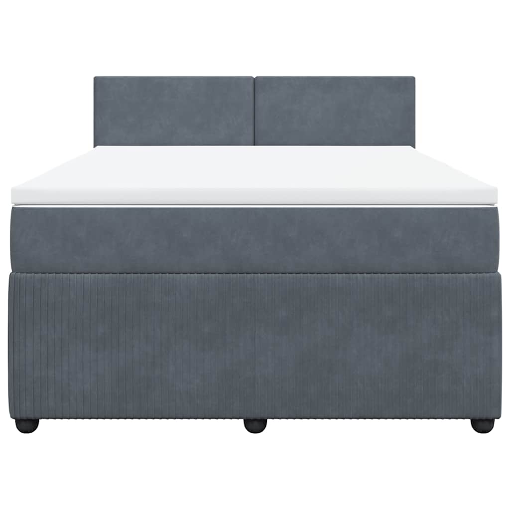 Sommier à lattes de lit et matelas Gris foncé 140x190cm Velours - XIOS