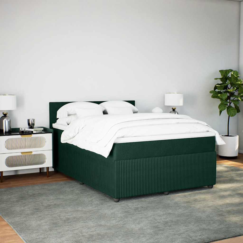 Sommier à lattes de lit et matelas Vert foncé 140x190cm Velours - XIOS