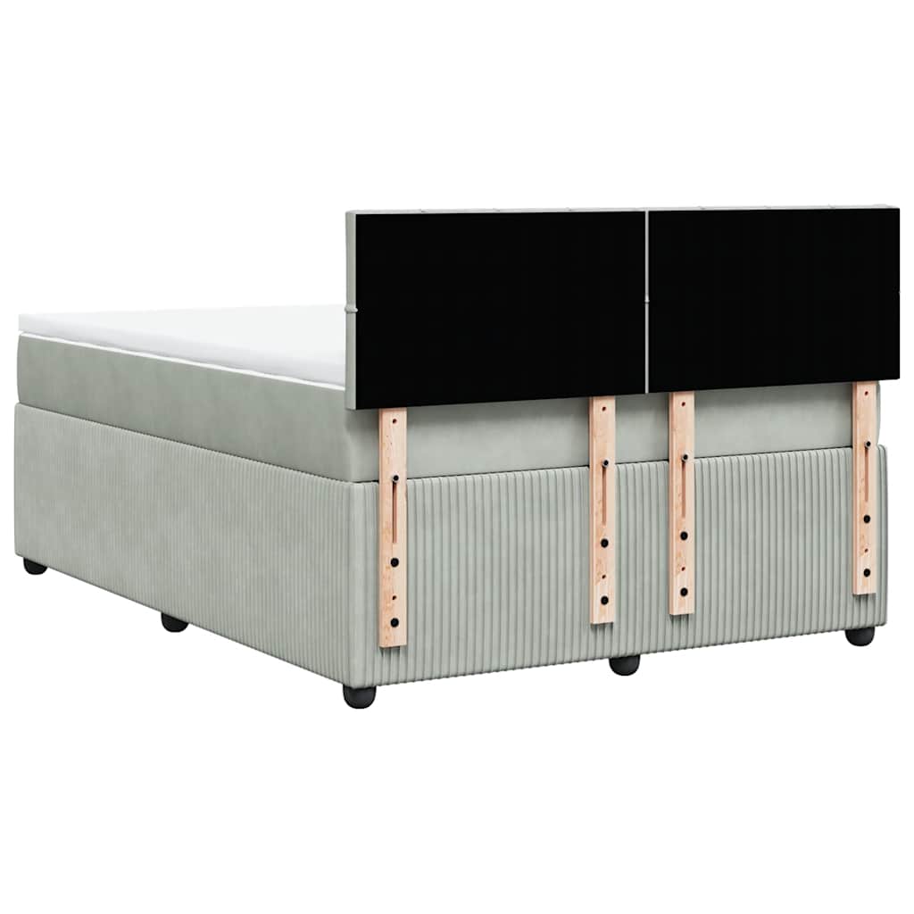 Sommier à lattes de lit et matelas Gris clair 140x190cm Velours - XIOS